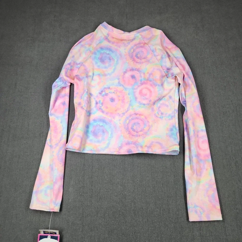 Andy &‎ Evan Girl's Rashguard Top Size L (12-14) NEW UPF 50+ Pink Swirl Tie Dye